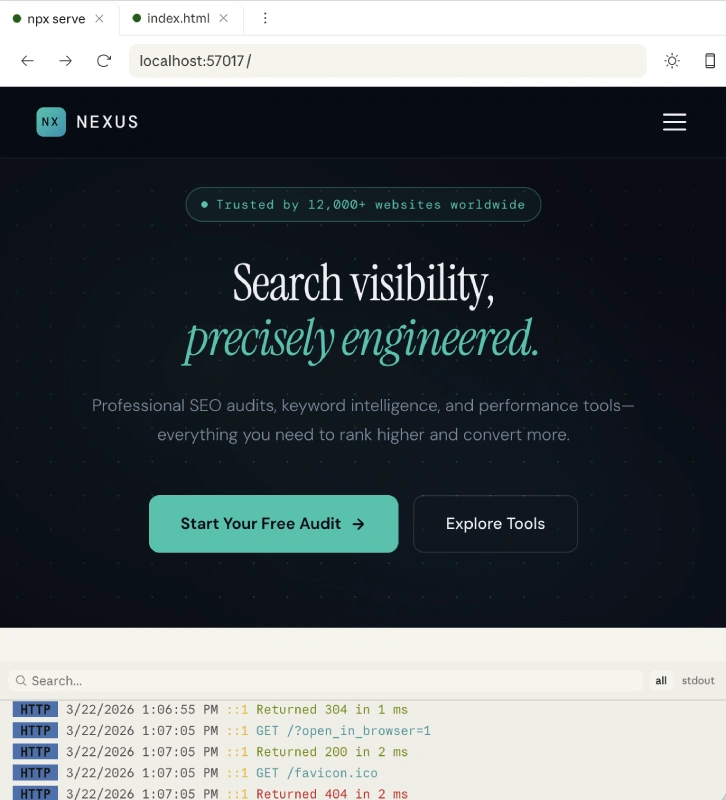 claude code generating static website