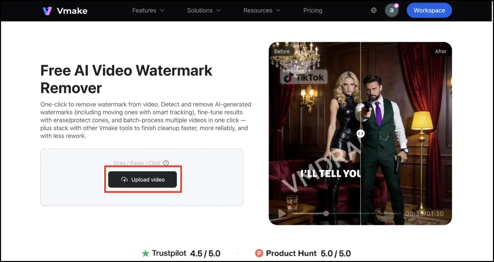 vmake free ai video watermark remover