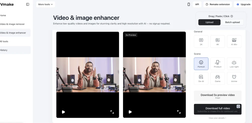 vmake image and video enhancer