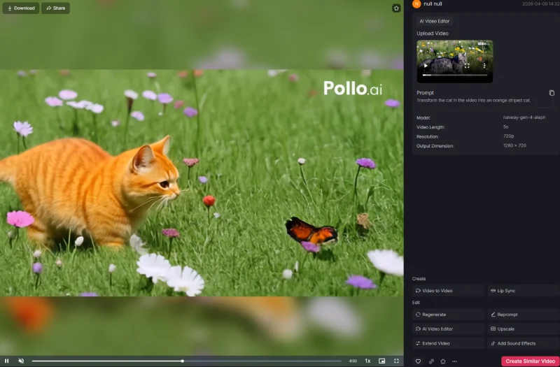 video editing performance in pollo ai